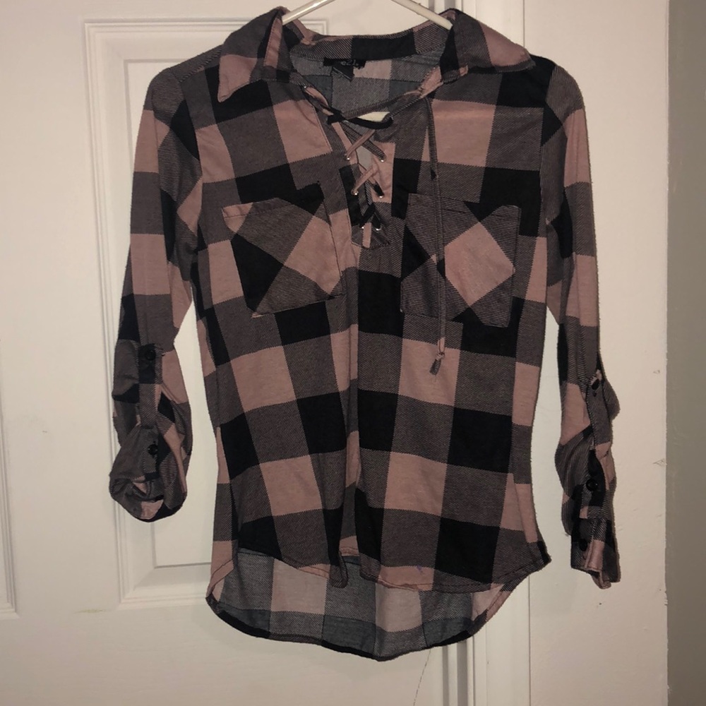 pink and black flannel